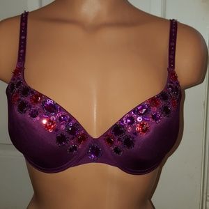 Marciano Purple Beaded Bra Size 36D